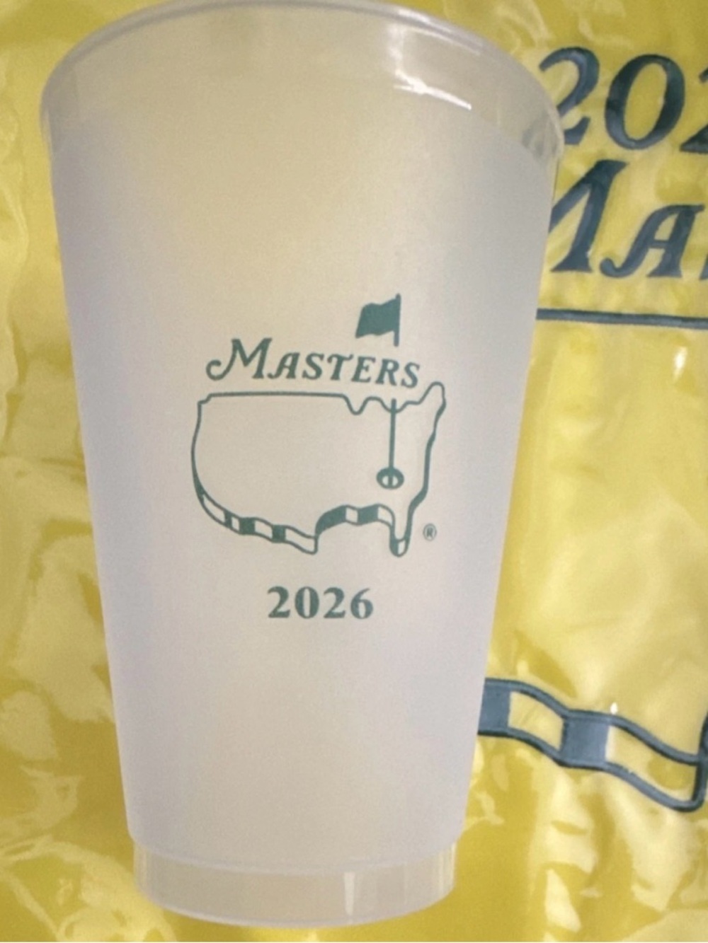 Masters 2026 Beverage Cups Set Green/Frosted White Golf Souvenir Set of 4 - Picture 2 of 6